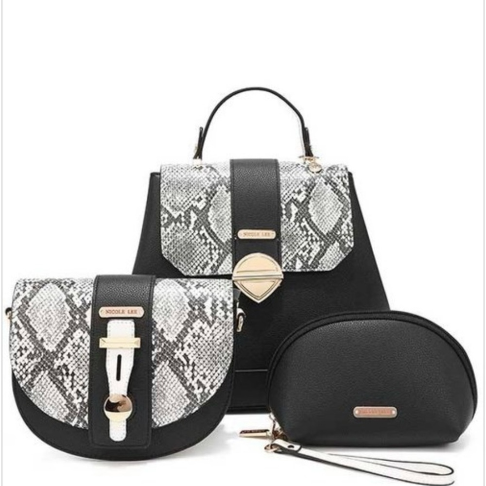 Nicole Lee Black Backpacks Set